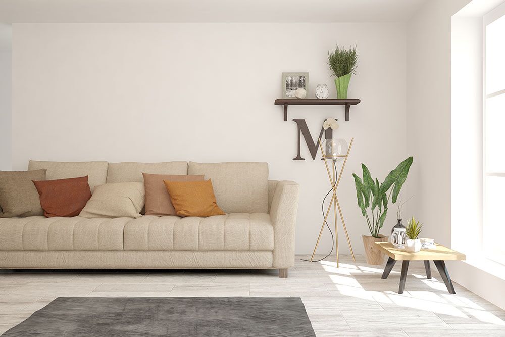 Apartment living room with natural light coming in