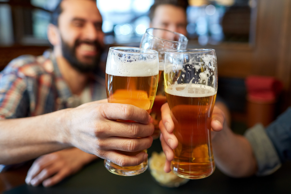 A group of friends out enjoying a Kansas City brewery 